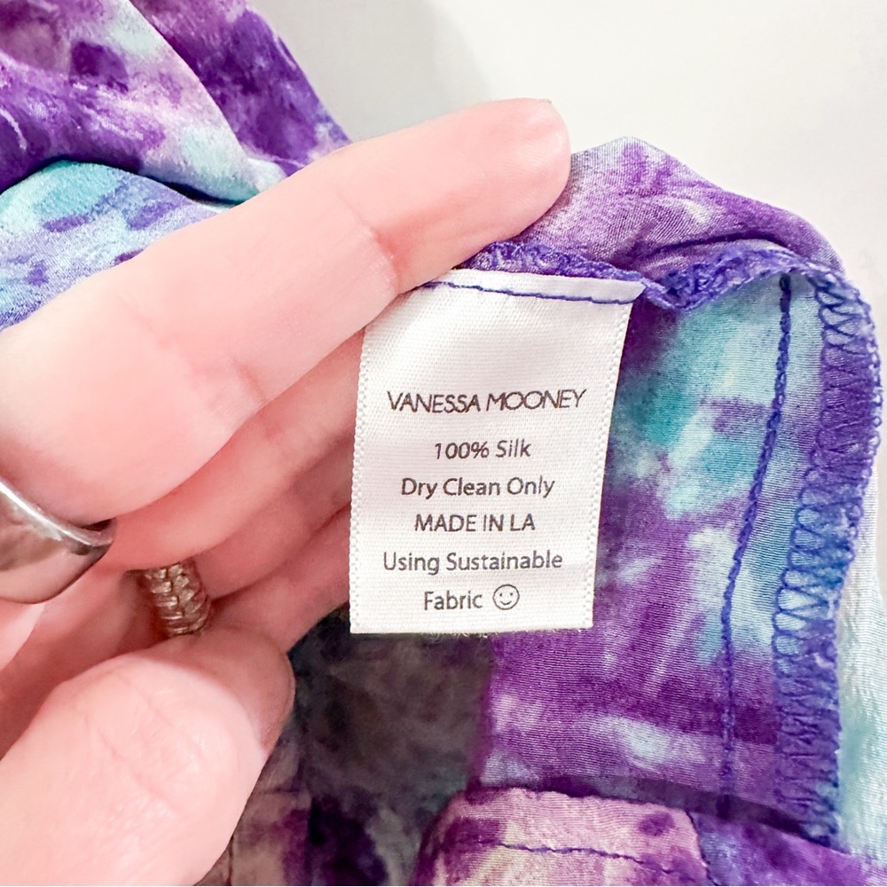 Vanessa Mooney The Elisabeth Romper Dress Aquamarine Purple Blue Size Small - Picture 4 of 5